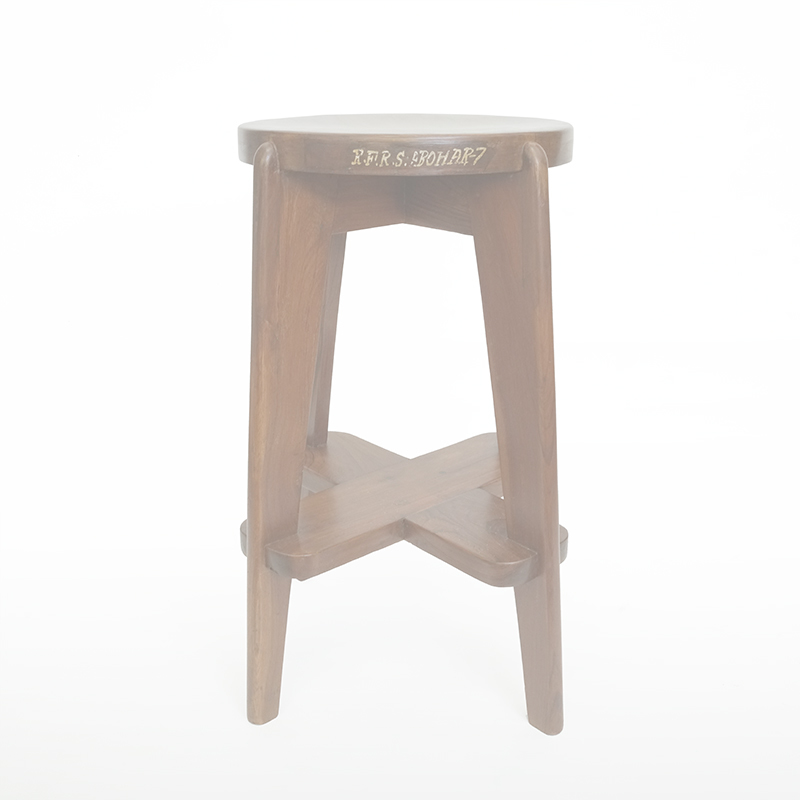 Pierre Jeanneret High Stool with Letter