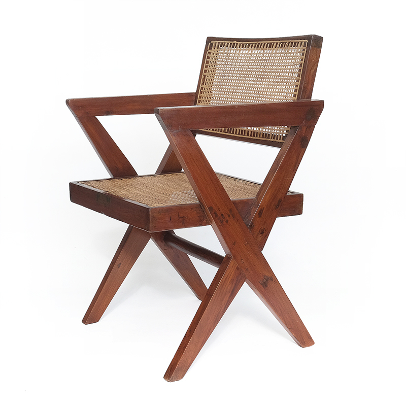 P.Jeanneret Chandigarh X-Leg Office Chair