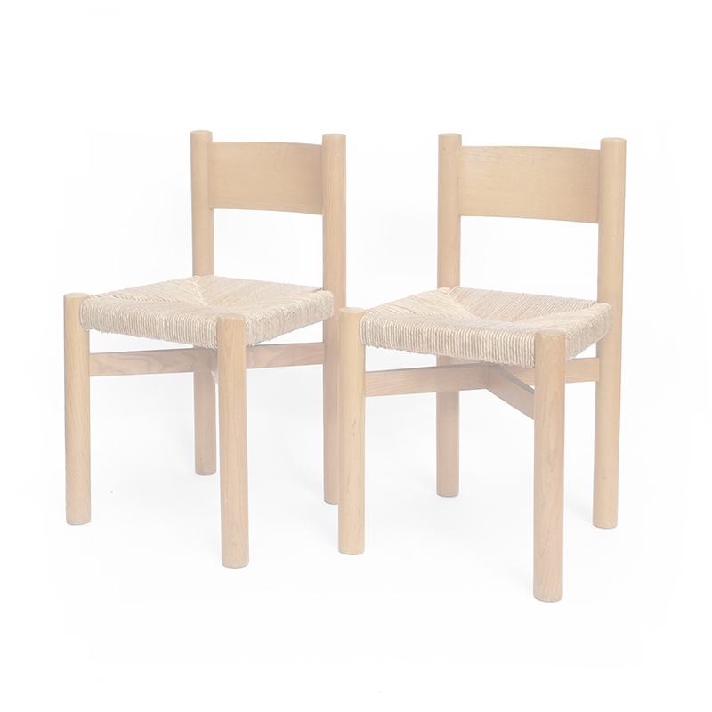 Charlotte Perriand Meribel Chair Pair