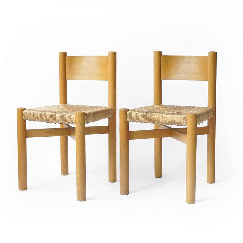 Charlotte Perriand Meribel Chair Pair