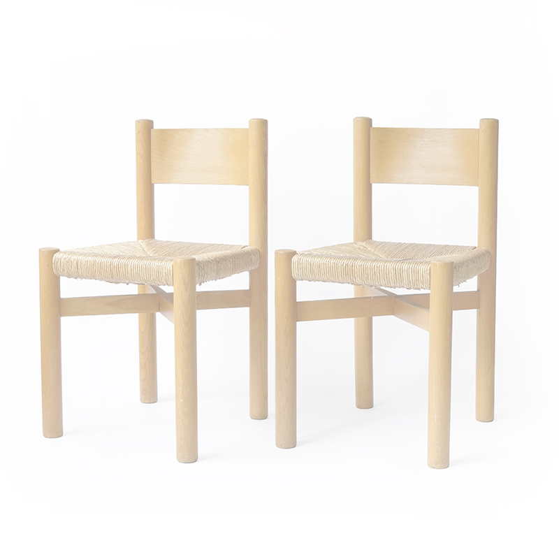 Charlotte Perriand Meribel Chair Pair